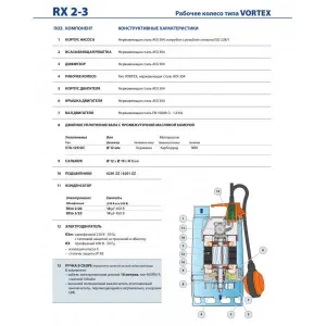 Насос дренажный Pedrollo RXm 5/40 - GM кабель 10м Насос дренажный Pedrollo RXm 5/40 - GM кабель 10м