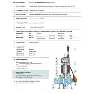 Насос фекальный Pedrollo BC15/50-MF кабель 10м Насос фекальный Pedrollo BC15/50-MF кабель 10м