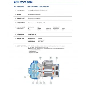 Насос центробежный Pedrollo 2CP 40/180A Насос центробежный Pedrollo 2CP 40/180A