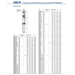 Насос скважинный Pedrollo 4SRm 15/05 - PS Насос скважинный Pedrollo 4SRm 15/05 - PS